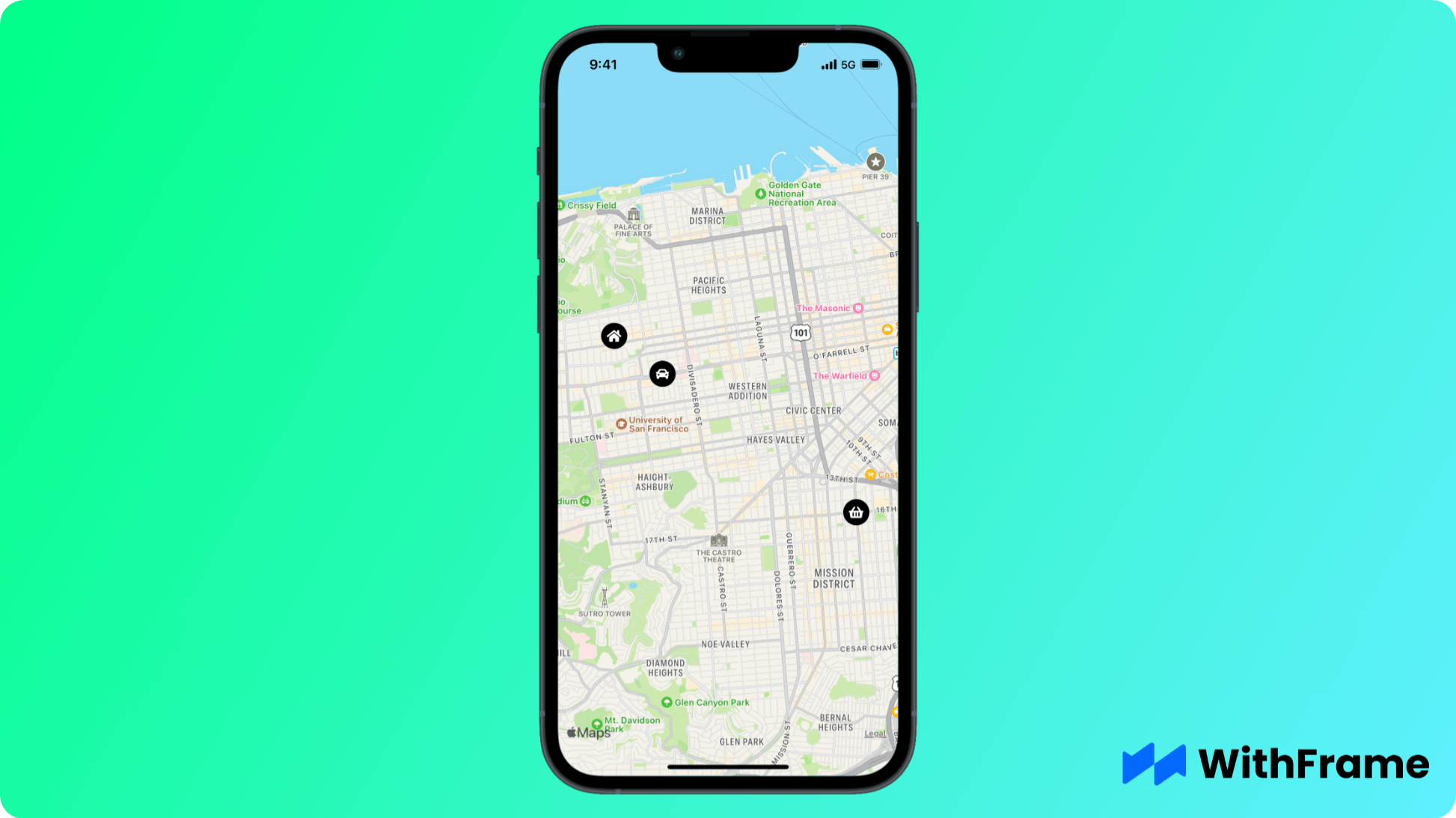 React Native app screenshot showing how to use maps